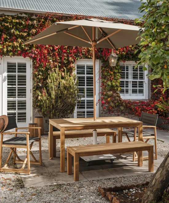 Marina Chair with Linear Table & Bench (3)